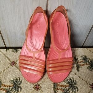 Crocs Comfort Isabella Woman’s Size 8 Rubber Open Toe Strap Slip On Sandal